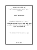 NGHIÊN CỨU SỬ DỤNG XỈ THAN NHÀ MÁY NHIỆT ĐIỆN MÔNG DƯƠNG LÀM CHẤT NỀN TRONG HỆ THỐNG ĐẤT NGẬP NƢỚC NHÂN TẠO ĐỂ XỬ LÝ NƢỚC THẢI SINH HOẠT