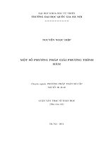 MỘT SỐ PHƯƠNG PHÁP GIẢI PHƯƠNG TRÌNH HÀM