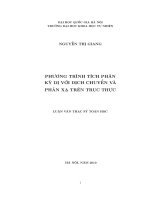 PHƯƠNG TRÌNH TÍCH PHÂN KỲ DỊ VỚI DỊCH CHUYỂN VÀPHẢN XẠ TRÊN TRỤC THỰC