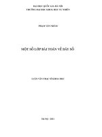 MỘT SỐ LỚP BÀI TOÁN VỀ DÃY SỐ