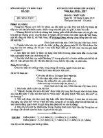 Đáp án chính thức đề thi tuyển sinh vào lớp 10 THPT Hà Nội năm học 2016-2017