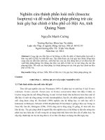 Nghiên cứu thành phần loài mối (Insecta: Isoptera) và đề xuất biện pháp phòng trừ các loài gây hại chính ở khu phố cổ Hội An, tỉnh Quảng Nam
