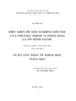 ĐIỀU KIỆN ĐỂ MỌI NGHIỆM GIỚI NỘI CỦA PHƯƠNG TRÌNH VI PHÂN HÀM LÀ ỔN ĐỊNH MẠNH