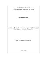 AN TOÀN MÔI TRƯỜNG TRONG TÁI ĐỊNH CƯ DÂN VÙNG HỒTHỦY ĐIỆN NA HANG -TUYÊN QUANG