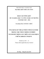 ỨNG DỤNG KỸ THUẬT PHÂN TÍCH CỤM CLUSTER TRONG VIỆC PHÂN NHÓM CỔ PHIẾU NGÀNH BẤT ĐỘNG SẢN