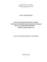 Quản lý hoạt động bồi dưỡng học sinh giỏi tại trường trung học cơ sở giao thủy huyện giao thủy, tỉnh nam định trong bối cảnh hiện nay 