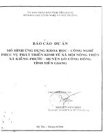 Mô Hình Ứng Dụng Khoa Học Công Nghệ Phục Vụ Phát Triển Kinh Tế Xã Hội Nông Thôn Xã Kiễng Phước, Huyện Gò Công Đông, Tỉnh Tiền Giang