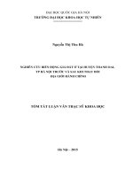 Nghiên cứu biến động giá đất ở tại huyện thanh oai, thành phố hà nội trước và sau khi thay đổi địa giới hành chính (tóm tắt) 