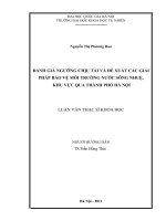 Đánh giá ngưỡng chịu tải và đề xuất các giải pháp bảo vệ môi trường nước sông nhuệ, khu vực qua thành phố hà nội 