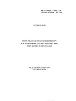 Thành phần loài thuộc họ eleotridae và đặc điểm sinh học của một số loài cá bống phân bố trên tuyến sông hậu  