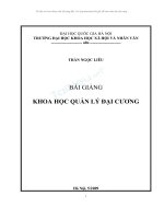 Khoa học quản lý đại cương (TS. Trần Ngọc Liêu  TS. Nguyễn Văn Chiều