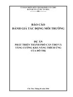 PHÁT TRIỂN THÀNH PHỐ CẦN THƠ VÀ TĂNG CƯỜNG KHẢ NĂNG THÍCH ỨNG CỦA ĐÔ THỊ
