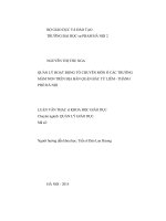 Quản lý hoạt động tổ chuyên môn ở các trường mầm non trên địa bàn quận bắc từ liêm   thành phố hà nội 