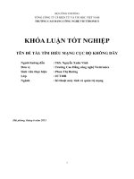 TÌM HIỂU MẠNG cục bộ KHÔNG dây 