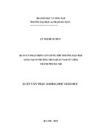 Quản lý hoạt động xây dựng môi trường dạy học sáng tạo ở trường trung học cơ sở quận nam từ liêm, thành phố hà nội 