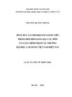 Phát huy vai trò đội ngũ giảng viên trong đổi mới giảng dạy các môn lý luận chính trị ở các trường đại học cao đẳng việt nan hiện nay 
