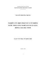 Nghiên cứu biện pháp xử lý ô nhiễm nước thải làng nghề sản xuất giấy đống cao, bắc ninh 