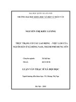 Thực trạng cơ cấu lao động   việc làm của người dân ở xã hồng nam, thành phố hưng yên 