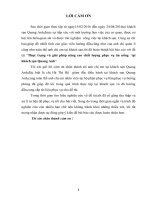 Thực trạng và giải pháp nâng cao chất lượng phục vụ ăn uống  tại khách sạn quang anh