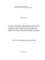 Tổ chức dạy học theo module học phần giáo dục học trong đào tạo theo hệ thống tín chỉ ở trường đại học sư phạm 