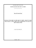 Đánh giá tổng hợp các điều kiện tự nhiên   kinh tế xã hội cho sử dụng và phát triển nông nghiệp bền vững dải ven biển tỉnh hà tĩnh (tóm tắt)