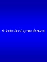 XỬ lý THỐNG kê các số liệu TRONG hóa PHÂN TÍCH