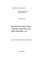Rèn kĩ năng tiếng việt cho học sinh lớp 1 qua phân môn học vần 