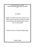 NGHIÊN CỨU ĐỊNH LƯỢNG MỘT SỐ HOẠT CHẤT THUỐC KHÁNG SINH THUỘC NHÓM SULFAMID BẰNG PHƯƠNG PHÁP PHỔ KẾ HỒNG NGOẠI GẦN VÀ TRUNG BÌNH