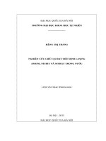 Nghiên cứu chế tạo KIT thử định lượng AMONI, NITRIT và NITRAT trong nước