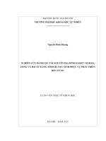 Nghiên cứu đánh giá tài nguyên địa hình karst vịnh hạ long và bái tử long tỉnh quảng ninh phục vụ phát triển bền vững 