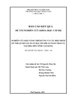 Nghiên Cứu Khả Năng Thích Ứng Và Các Biện Pháp Kỹ Thuật Để Sản Xuất Rau Ôn Đới An Toàn Trái Vụ Tại Phia Đén Tỉnh Cao Bằng