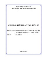 KỸ THUẬT MÁY VÀ THIẾT BỊ CƠ GIỚI HOÁ NÔNG NGHIỆP VÀ NÔNG THÔN
