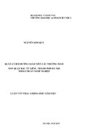 Quản lý bồi dưỡng giáo viên các trường mầm non quận bắc từ liêm   thành phố hà nội theo chuẩn nghề nghiệp 