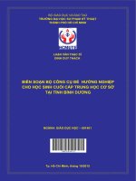 Biên soạn bộ công cụ để hướng nghiệp cho học sinh cuối cấp trung học cơ sở tại tỉnh bình dương 