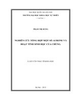 Nghiên cứu tổng hợp một số aurone và hoạt tính sinh học của chúng 