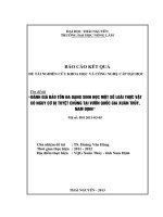 Đánh Giá Bảo Tồn Đa Dạng Sinh Học Một Số Loài Thực Vật Có Nguy Cơ Tuyệt Chủng Tại Vườn Quốc Gia Xuân Thuỷ, Nam Định