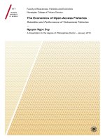 The economics of open access fisheries  subsidies and performance of vietnamese fisheries  by nguyen ngoc duy