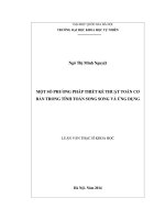 MỘT số PHƯƠNG PHÁP THIẾT kế THUẬT TOÁN cơ bản TRONG TÍNH TOÁN SONG SONG và ỨNG DỤNG 