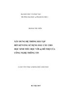 Xây dựng hệ thống bài tập rèn kỹ năng sử dụng dấu câu cho học sinh tiểu học với sự hỗ trợ của công nghệ thông tin 