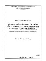 Đề Tài Biên Soạn Tài Liệu Truyền Thông Về Các Loài Hải Sản Độc Hại Có Thể Gây Chết Người Ở Khánh Hoà