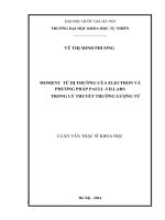 MOMENT TỪ DỊ THƯỜNG CỦA ELECTRON VÀ PHƯƠNG PHÁP PAULI VILLARS TRONG LÝ THUYẾT TRƯỜNG LƯỢNG TỬ