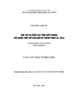 chế tạo và khảo sát tính chất quang của nano tinh thể bán dẫn ba thành phần zn1xcdxs