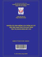 Nghiên cứu ảnh hưởng của thông số cắt đến hình dạng phoi của quá trình tiện trụ ngoài bằng máy CNC 