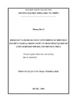 KHẢO SÁT VÀ ĐÁNH GIÁ NGUY CƠ Ô NHIỄM CÁC HỢP CHẤT FLO HỮU CƠ TRONG NƯỚC VÀ TRẦM TÍCH TẠI MỘT SỐ LÀNG NGHỀ DỆT NHUỘM TÁI CHẾ GIẤY NHỰA