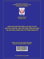 Phân tích đáp ứng động lực học có xét đến phi tuyến vật liệu của công trình sử dụng hệ cản khối lượng chịu tải trọng động đất 