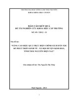 Nâng Cao Hiệu Quả Thực Hiện Chính Sách Dân Tộc Để Phát Triển Kinh Tế - Xã Hội Huyện Định Hoá,  Tỉnh Thái Nguyên Hiện Nay