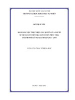 Đánh giá việc thực hiện các quyền của người sử dụng đất trên địa bàn huyện phúc thọ, thành phố hà nội giai đoạn 2011 2014 