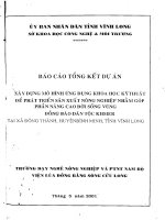 Xây Dựng Các Mô Hình Ứng Dụng Tiến Bộ Khoa Học Kỹ Thuật Nhằm Góp Phần Phát Triển Nông Nghiệp, Nâng Cao Đời Sống Vùng Đồng Bào Dân Tộc Khmer
