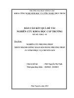 Nghiên Cứu Phương Pháp Nhân Nhanh Giống Xoan Đào Bằng Phương Pháp In Vitro Phục Vụ Chuyển Gen