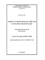 Nghiên cứu phương pháp lọc nhiễu ảnh và ứng dụng cho ảnh tài liệu 